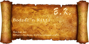 Bodzán Kitti névjegykártya