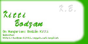 kitti bodzan business card